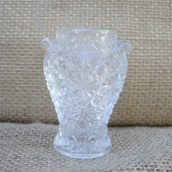 Vintage LE Smith Glass Button & Daisy Toothpick Holder - Picture 1 of 15
